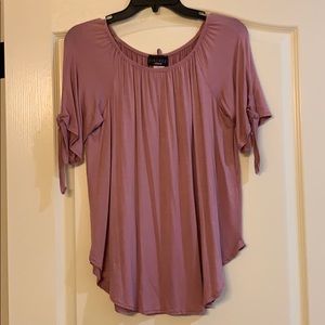 Maroon Blouse with Tie Sleeves